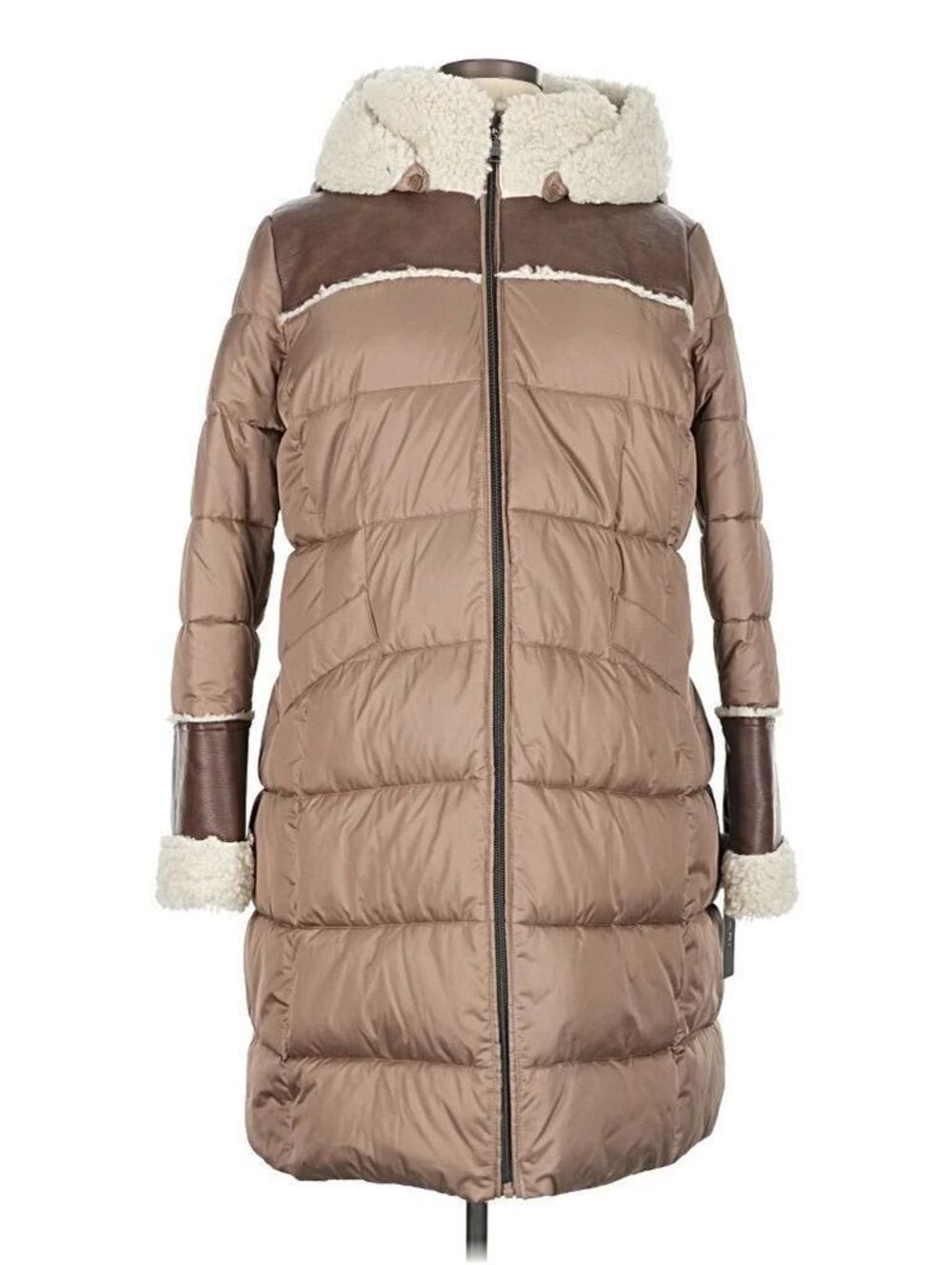 Tahari Faux Leather and Sherpa Jacket
